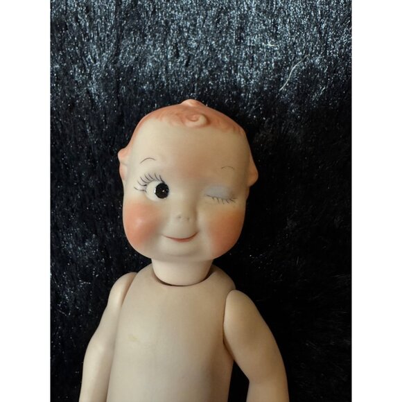 Vintage Kewpie Porcelain Bisque Doll Articulated Limbs Collectible 7" Winking - Picture 3 of 6